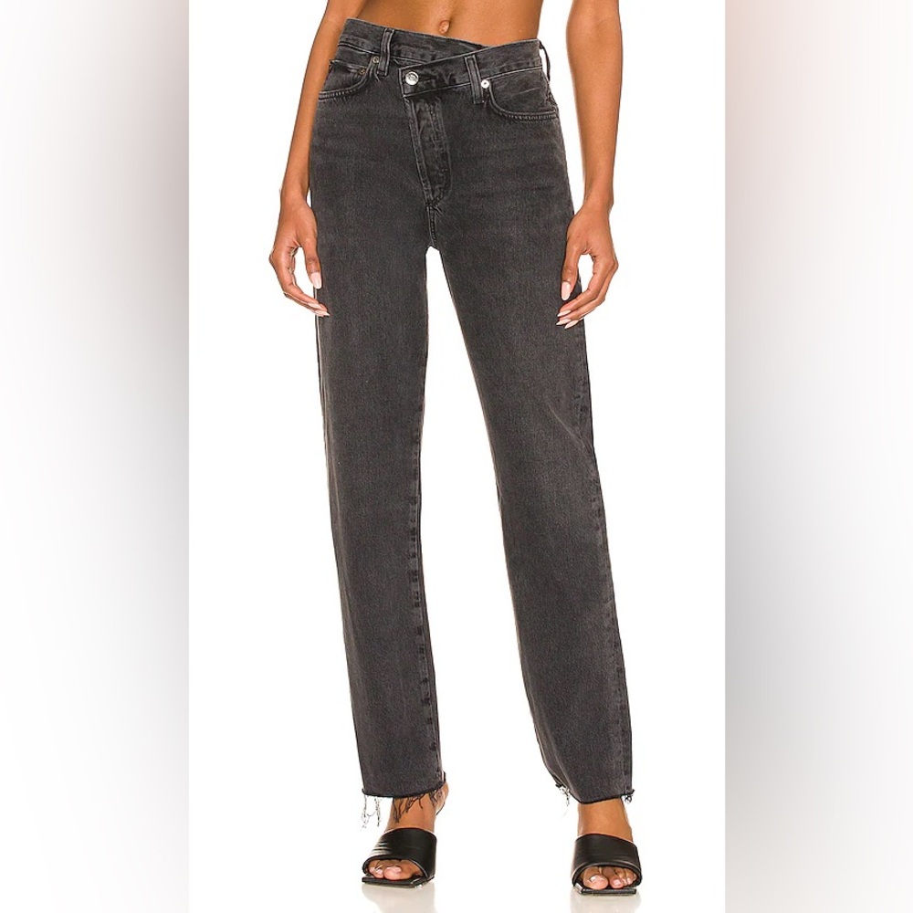 Agolde Criss Cross Women's Black Grey Jeans